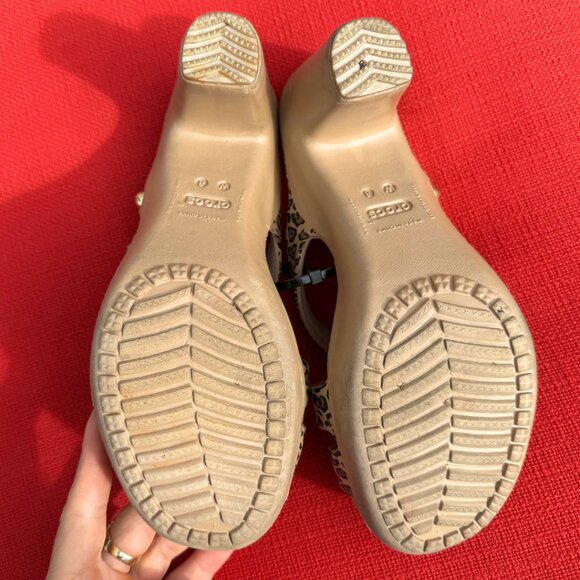 Crocs Women's Cyprus IV Leopard Heels - Womens Size 8 US - Gently Used - Picture 6 of 9